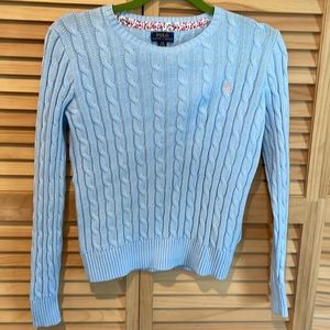 Girls light blue polo sweater